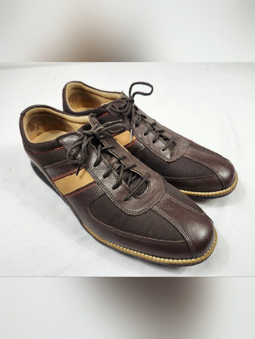 Cole Haan Men's 10 M Dark Brown and Tan Athletic Lace-Up Sneakers